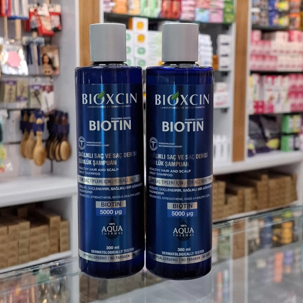 شامپو بیوکسین بیوتین اورجینال ضد ریزش مدل آکوا درمال 300 میل | BIOXCIN BIOTIN AQUA THERMAl shampoo